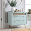 Anya Woven Rattan Chest Of 3 Drawer In Mint Colour