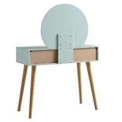 Frances Woven Rattan Dressing Table With Mirror, Mint -Fame Furni Sales FT DRTA 01 SAGE WB4