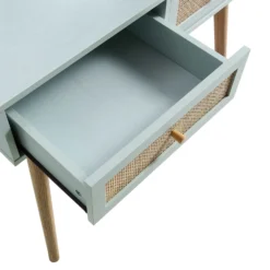 Frances Woven Rattan Dressing Table With Mirror, Mint -Fame Furni Sales FT DRTA 01 SAGE detail3