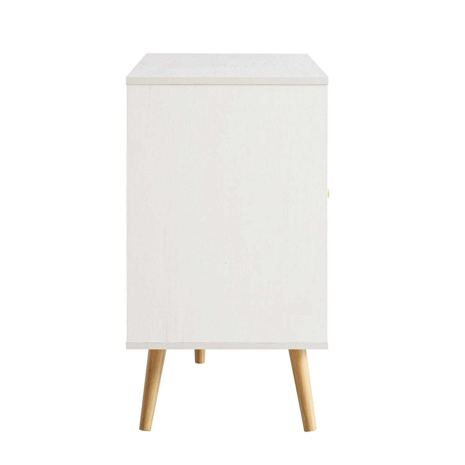 Frances Woven Rattan 3-Door Sideboard, White 8 Frances Woven Rattan 3-Door Sideboard, White - Image 8