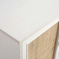 Frances Woven Rattan 3-Door Sideboard, White 20 Frances Woven Rattan 3-Door Sideboard, White -Fame Furni Sales FT SB 001 WHITE detail2
