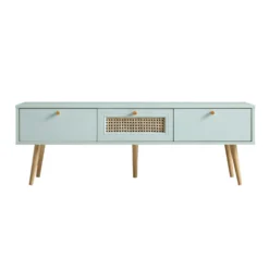 Anya Woven Rattan 3-Drawer TV Unit In Mint -Fame Furni Sales FT TV 001 SAGE WB1