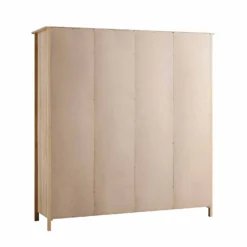 Frances Rattan 4-Door Wardrobe With 2 Drawers, Natural -Fame Furni Sales FT WARD 04 NAT WB5