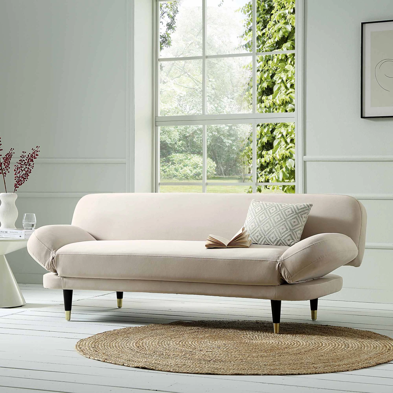 Solna 2-Seater Sofa Bed, Champagne Velvet 1 Solna 2-Seater Sofa Bed, Champagne Velvet