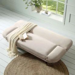 Solna 2-Seater Sofa Bed, Champagne Velvet 19 Solna 2-Seater Sofa Bed, Champagne Velvet -Fame Furni Sales GCSF 2277 CHAMP VEL scene2