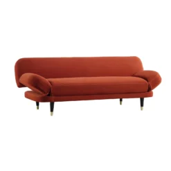 Solna 2-Seater Sofa Bed, Rust Velvet -Fame Furni Sales GCSF 2277 RUST VEL WB2
