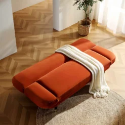 Solna 2-Seater Sofa Bed, Rust Velvet -Fame Furni Sales GCSF 2277 RUST VEL scene2