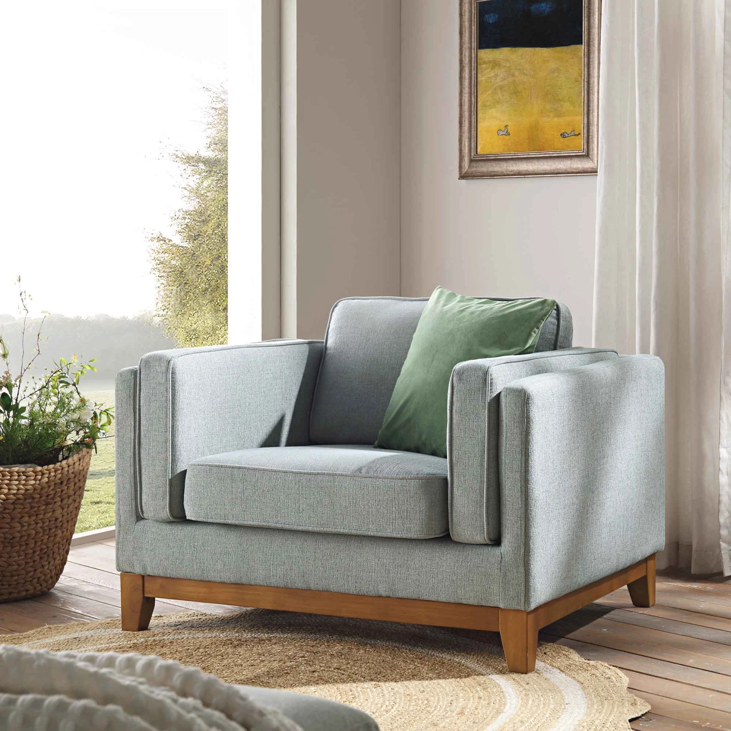 Dipley Sage Fabric Sofa, 1-Seater 1 Dipley Sage Fabric Sofa, 1-Seater