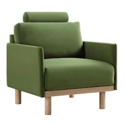Timber Fern Green Velvet Armchair -Fame Furni Sales GCSF 2348 MOSS VEL 1ST WB1