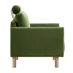 Timber Fern Green Velvet Armchair -Fame Furni Sales GCSF 2348 MOSS VEL 1ST WB3