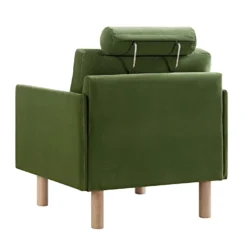 Timber Fern Green Velvet Armchair -Fame Furni Sales GCSF 2348 MOSS VEL 1ST WB4