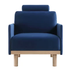 Timber Navy Blue Velvet Armchair -Fame Furni Sales GCSF 2348 NAVY VEL 1ST WB1
