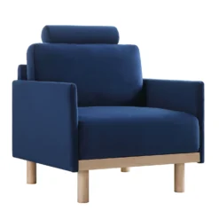 Timber Navy Blue Velvet Armchair -Fame Furni Sales GCSF 2348 NAVY VEL 1ST WB2