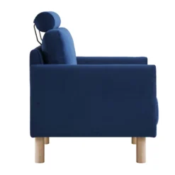Timber Navy Blue Velvet Armchair -Fame Furni Sales GCSF 2348 NAVY VEL 1ST WB4