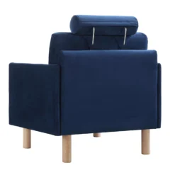 Timber Navy Blue Velvet Armchair -Fame Furni Sales GCSF 2348 NAVY VEL 1ST WB5