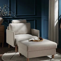 Timber Oatmeal Fabric Armchair -Fame Furni Sales GCSF 2348 OAT FAB 1ST scene2