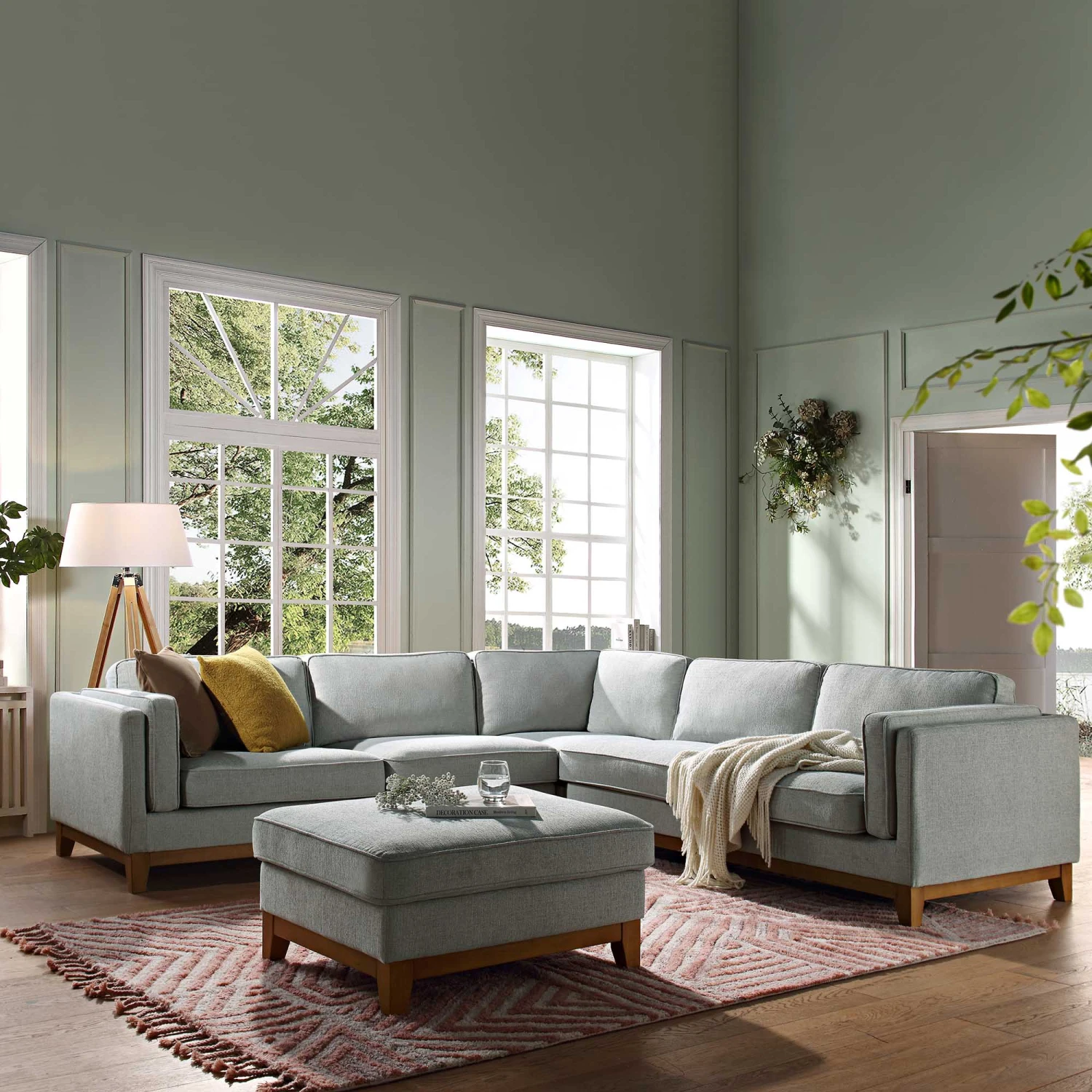 Dipley Sage Woven Fabric Grande Corner Sofa 2 Dipley Sage Woven Fabric Grande Corner Sofa - Image 2