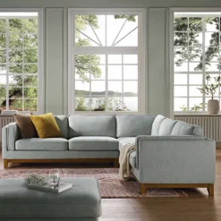 Dipley Sage Woven Fabric Grande Corner Sofa 18 Dipley Sage Woven Fabric Grande Corner Sofa -Fame Furni Sales GCSF 2399 SAGE WOV LARGECORNER scene3