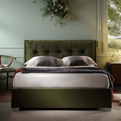 Hadley Moss Green Velvet Ottoman Storage Bed -Fame Furni Sales JAH 010 MOSS VEL scene2