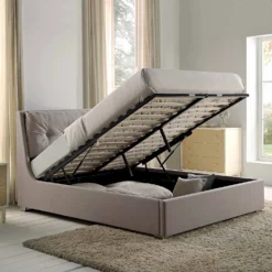 Hadley Stone Fabric Ottoman Storage Bed -Fame Furni Sales JAH 010 SAND FAB scene2