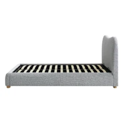 Egerie Curved Headboard Mist Grey Boucle Ottoman Storage Bed -Fame Furni Sales JAH 011 GREY BOUCLE WB5