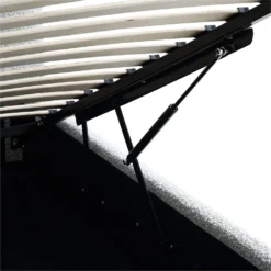 Egerie Curved Headboard Mist Grey Boucle Ottoman Storage Bed -Fame Furni Sales JAH 011 GREY BOUCLE detail5