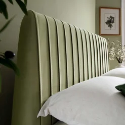 Helia Pleated Ottoman Storage Bed, Lichen Velvet 19 Helia Pleated Ottoman Storage Bed, Lichen Velvet -Fame Furni Sales JAH 012 LICHEN VEL scene3