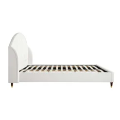 Eleanor White Boucle Upholstered Bed Frame With Domed Headboard -Fame Furni Sales JAH 08 ECRU BOU WB4