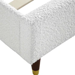 Eleanor White Boucle Upholstered Bed Frame With Domed Headboard -Fame Furni Sales JAH 08 ECRU BOU detail3