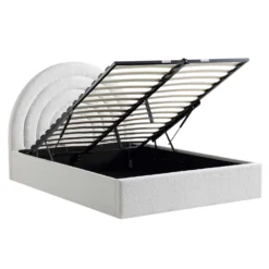 Archer White Boucle Ottoman Storage Bed -Fame Furni Sales JAH 09 ECRUBOUCLE WB2