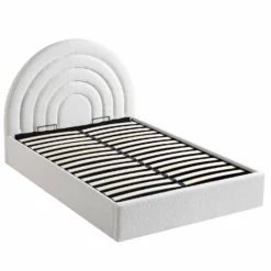 Archer White Boucle Ottoman Storage Bed -Fame Furni Sales JAH 09 ECRUBOUCLE WB3