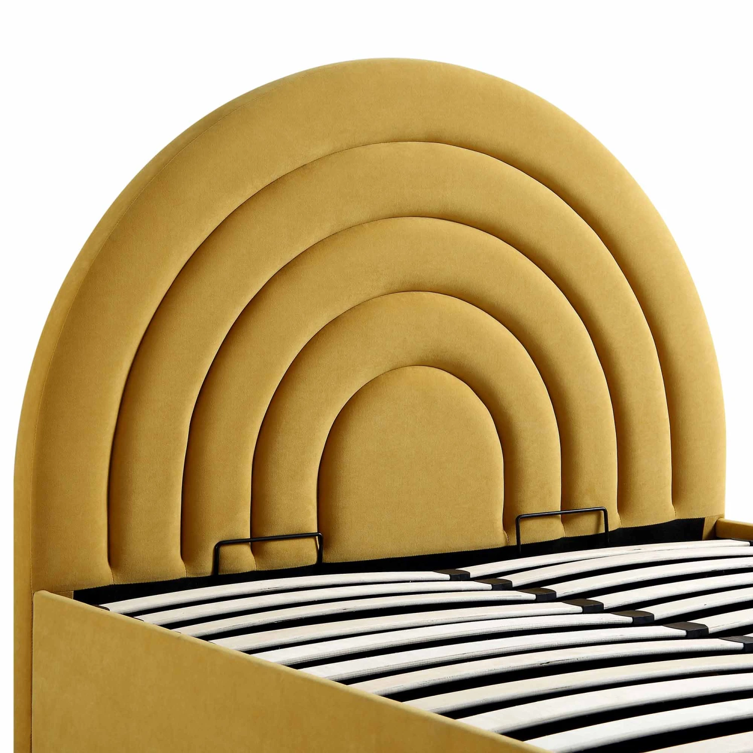 Archer Mustard Yellow Velvet Ottoman Storage Bed 10 Archer Mustard Yellow Velvet Ottoman Storage Bed - Image 10