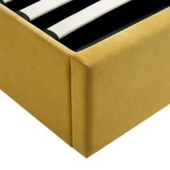 Archer Mustard Yellow Velvet Ottoman Storage Bed 25 Archer Mustard Yellow Velvet Ottoman Storage Bed -Fame Furni Sales JAH 09 MUSTVEL detail4