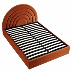 Archer Rust Velvet Ottoman Storage Bed -Fame Furni Sales JAH 09 RUSTVEL WB4