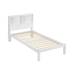 Elgin Wooden Bed Frame With Shelf Headboard -Fame Furni Sales JIN 04 S 2 3cfdc8b8 27ad 4156 838e 656a2cbbac33