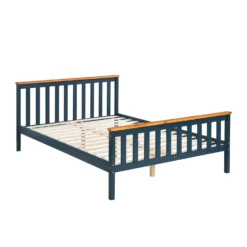 Marta Solid Wooden Shaker Style Double Bed In Blue And Oak -Fame Furni Sales JIN 06 BLUE DK 2 b8073b15 352b 42c5 bfba c26a9a6fc7ec