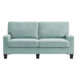 Sherbrook Large 2-Seater Mint Brushed Fabric Sofa With Contrasting Piping -Fame Furni Sales LVSF 02 MINT 3ST WB1