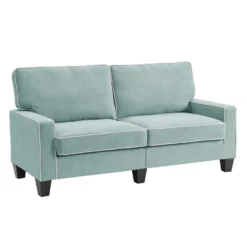 Sherbrook Large 2-Seater Mint Brushed Fabric Sofa With Contrasting Piping -Fame Furni Sales LVSF 02 MINT 3ST WB2