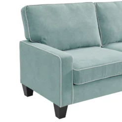 Sherbrook Large 2-Seater Mint Brushed Fabric Sofa With Contrasting Piping -Fame Furni Sales LVSF 02 MINT 3ST detail1