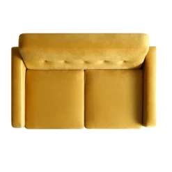 Clarence 2-Seater Sofa In Mustard Yellow Velvet 15 Clarence 2-Seater Sofa In Mustard Yellow Velvet -Fame Furni Sales LVSF 06 MUSTARDVEL 2ST WB3