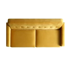 Clarence 3-Seater Sofa In Mustard Yellow Velvet -Fame Furni Sales LVSF 06 MUSTARDVEL 3ST WB3
