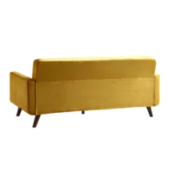 Clarence 3-Seater Sofa In Mustard Yellow Velvet -Fame Furni Sales LVSF 06 MUSTARDVEL 3ST WB5