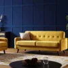 Clarence 3-Seater Sofa In Mustard Yellow Velvet