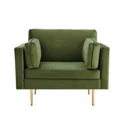 Pelham Moss Green Velvet Fabric Armchair -Fame Furni Sales LVSF 386 GREENVEL 1ST WB1