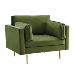 Pelham Moss Green Velvet Fabric Armchair -Fame Furni Sales LVSF 386 GREENVEL 1ST WB2
