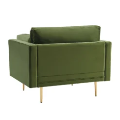 Pelham Moss Green Velvet Fabric Armchair -Fame Furni Sales LVSF 386 GREENVEL 1ST WB3