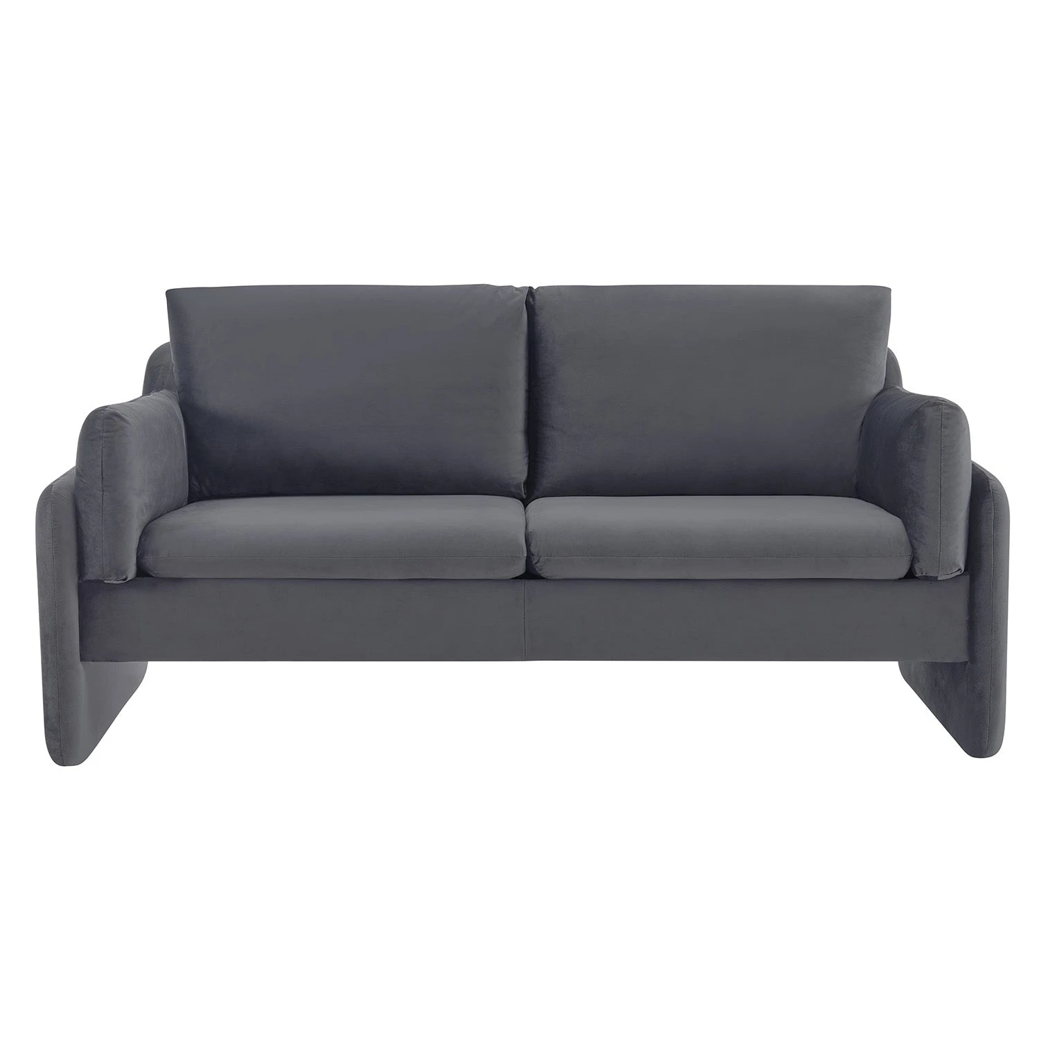 Clapham 2-Seater Grey Velvet Fabric Sofa 4 Clapham 2-Seater Grey Velvet Fabric Sofa - Image 4