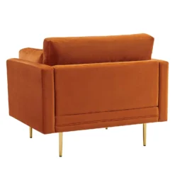 Pelham Orange Velvet Fabric Armchair -Fame Furni Sales LVSF 89 ORANGEVEL 1ST WB3