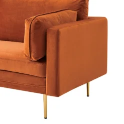 Pelham Orange Velvet Fabric Armchair -Fame Furni Sales LVSF 89 ORANGEVEL 1ST detail1