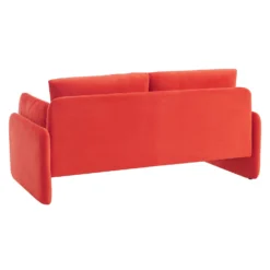 Clapham 2-Seater Flaming Orange Velvet Fabric Sofa -Fame Furni Sales LVSF 89 ORANGEVEL 2ST WB3